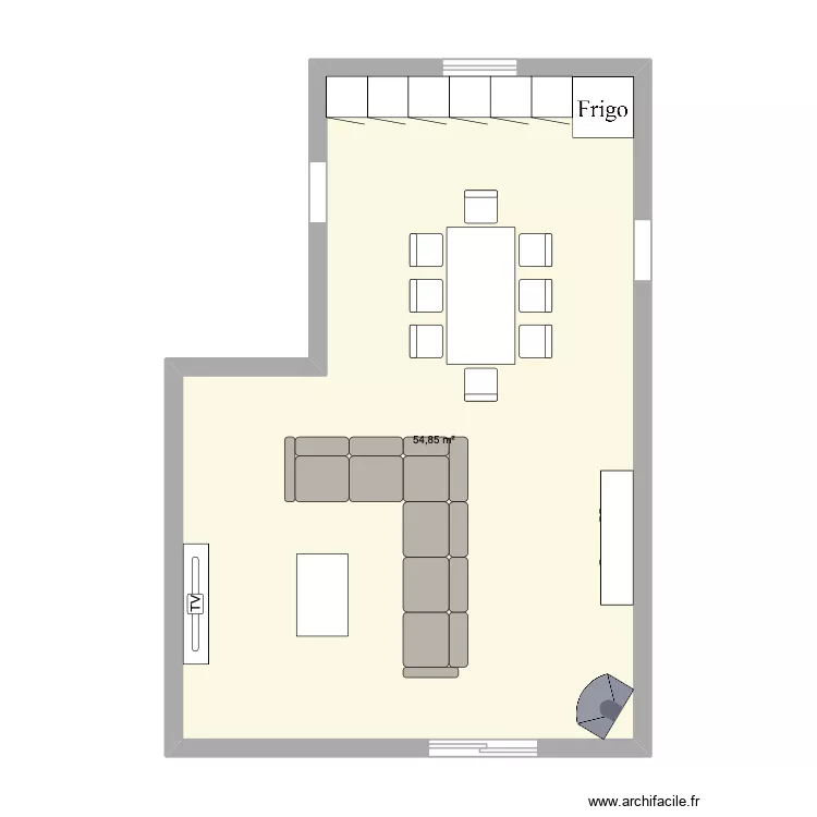 Sejour Maison. Plan de 1 et 55 m² Sejour Maison. Plan de 1 et 55 m²