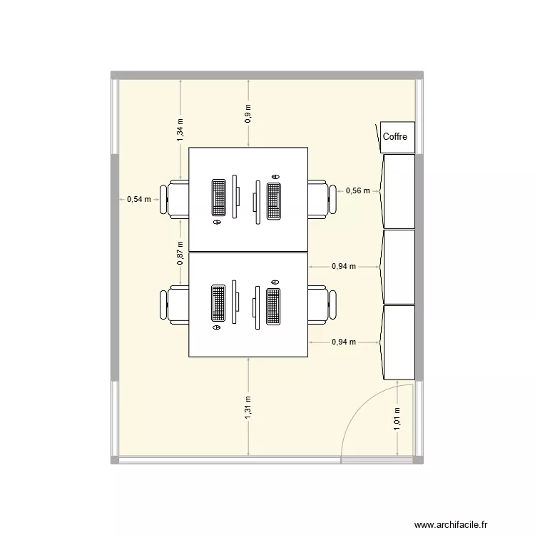 PARIS MISSOFFE - Bureau Tr&eacute;so. Plan de 