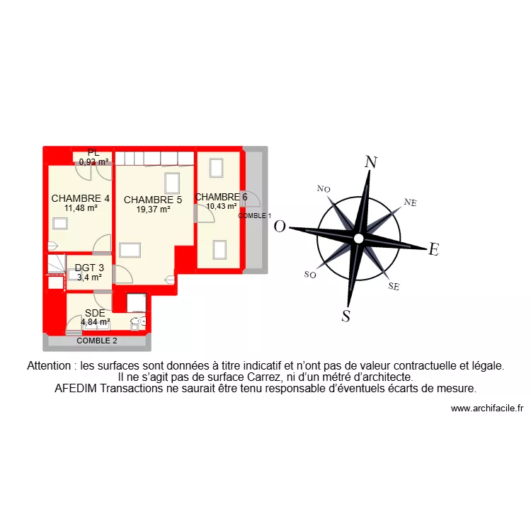 BI 35910. Plan de 54  et 491 m²