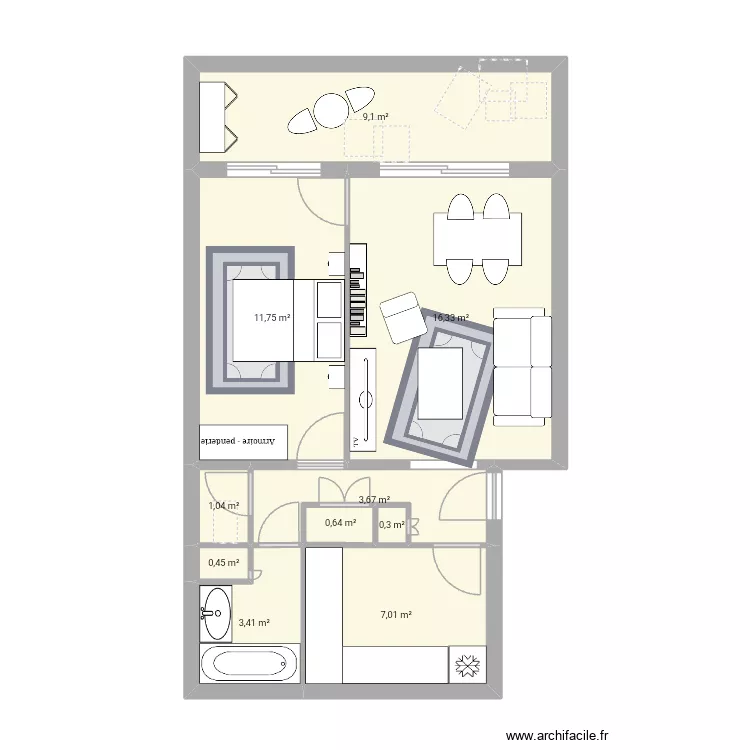 Appartement. Plan de 10  et 54 m²
