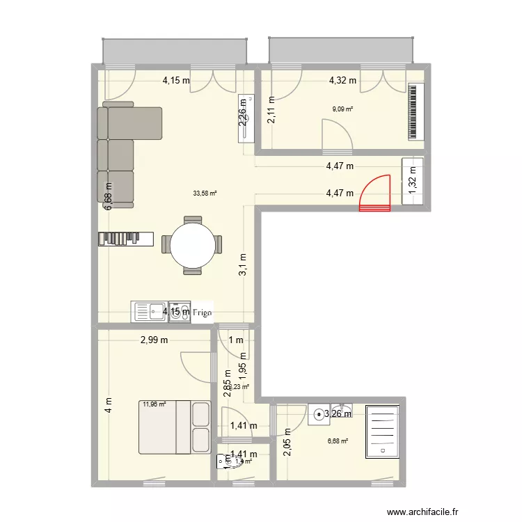 Léa Ambazac. Plan de 6 Pièces et 66 m² Léa Ambazac. Plan de 6 Pièces et 66 m²