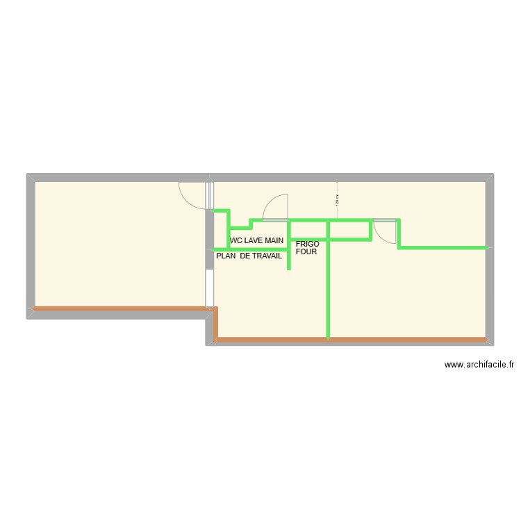 Croquis Morkerken. Plan de 10 pièces et 65 m2