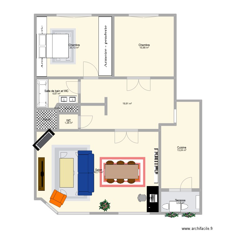 STEURS 22. Plan de 11 pièces et 124 m2