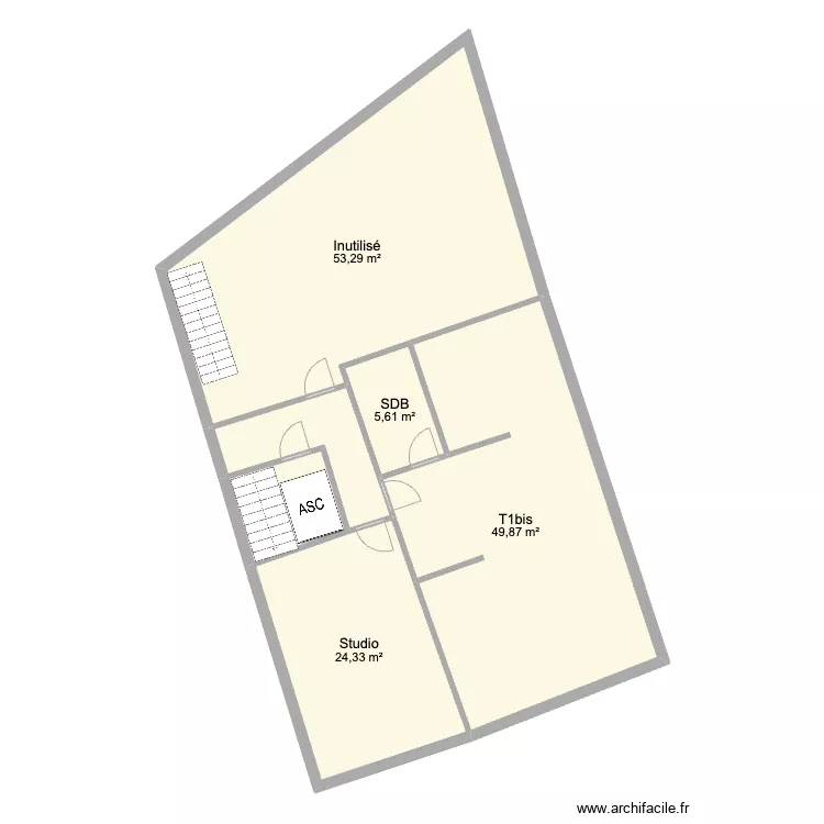 Plan 1er étage Lancharre avant travaux. Plan de Plan 1er étage Lancharre avant travaux. Plan de