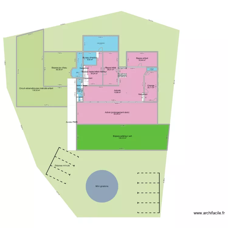 KR-PB-am&eacute;nagement. Plan de 21  et 699 m²