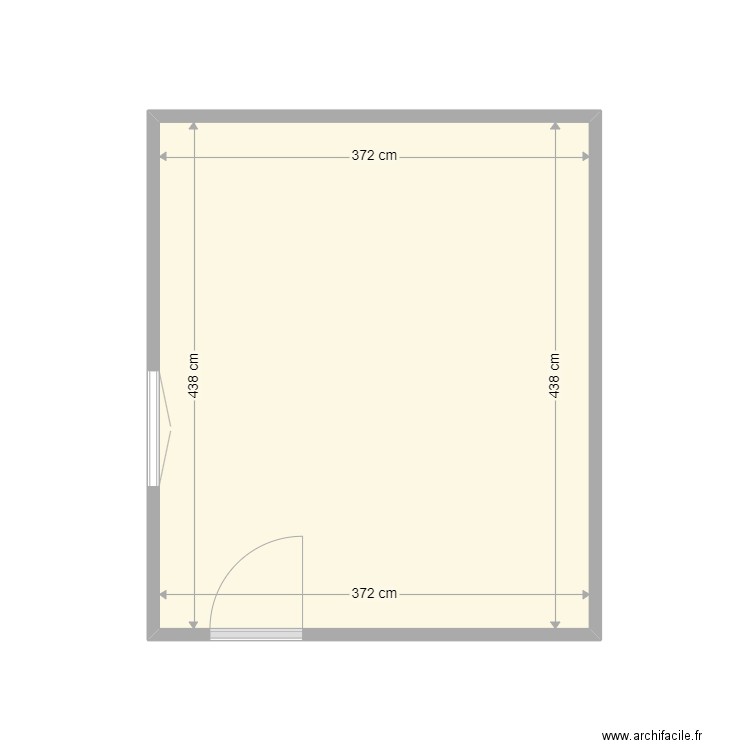 Leninger. Plan de 1 pièce et 16 m2