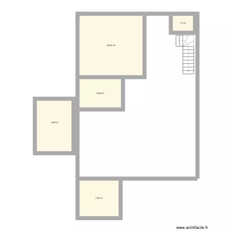 maison ponant. Plan de 5  et 45 m²