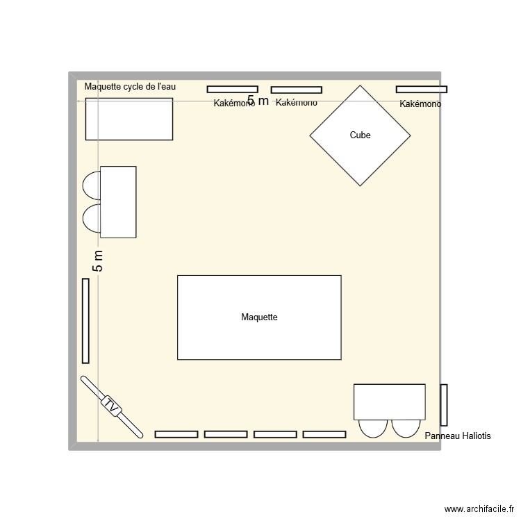 Festival des Sciences. Plan de 1 pièce et 25 m2