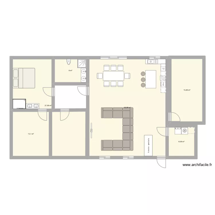Maison. Plan de 6 Pièces et 129 m² Maison. Plan de 6 Pièces et 129 m²