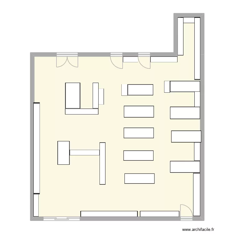 stock. Plan de 1 pièce et 118 m²