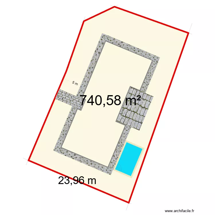 plan. Plan de 1  et 741 m²