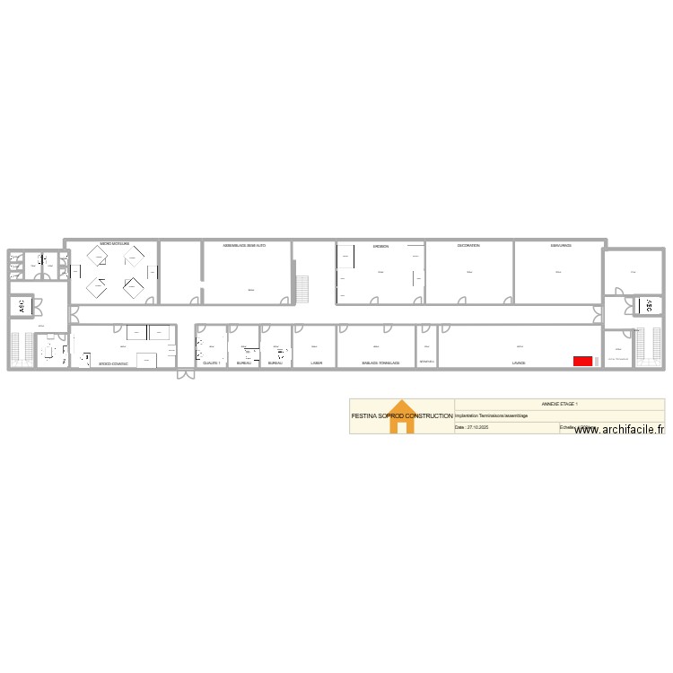 Annexe étage 1 modif parroies. Plan de 25 pièces et 1123 m2