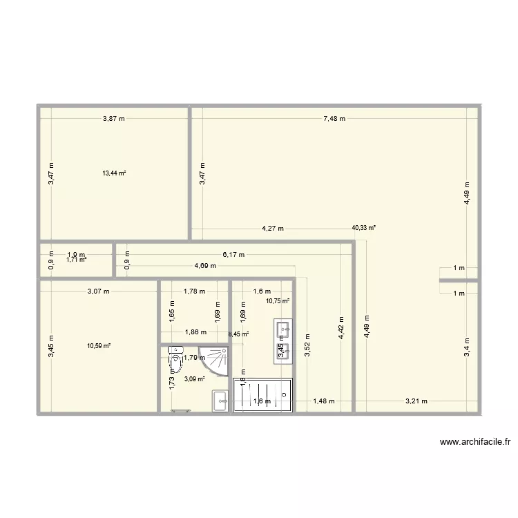 Cheyron R&eacute;nover. Plan de 7 Pièces et 88 m²