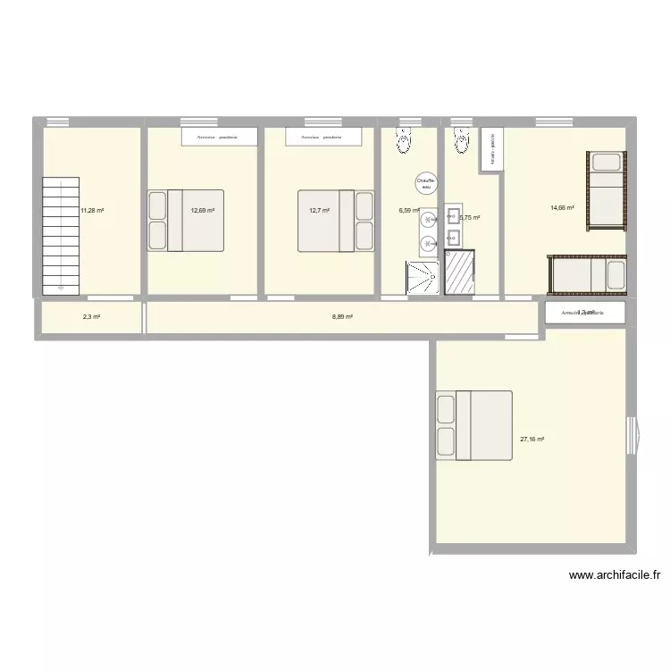 riad GAAS. Plan de 10 Pièces et 103 m²