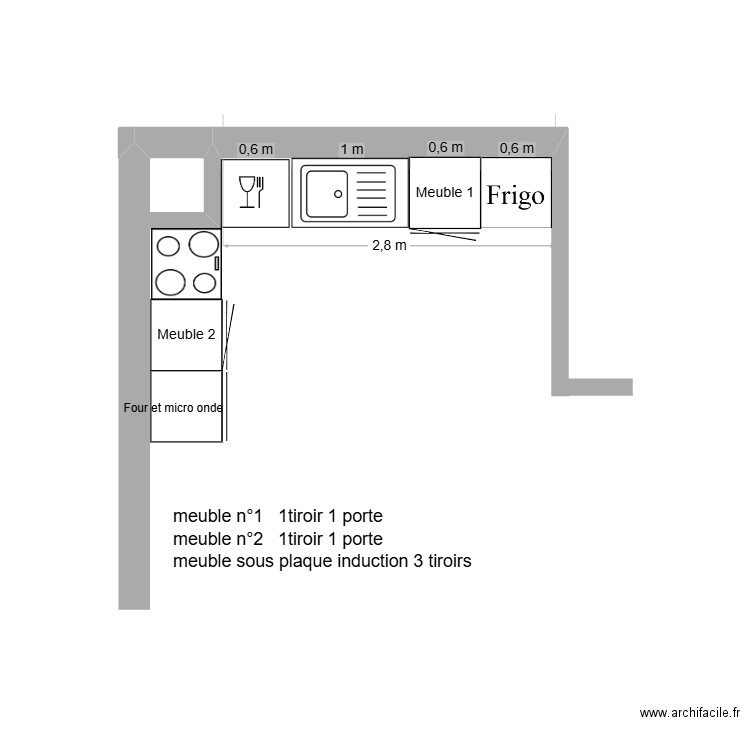 cuisine. Plan de 0 pièce et 0 m2