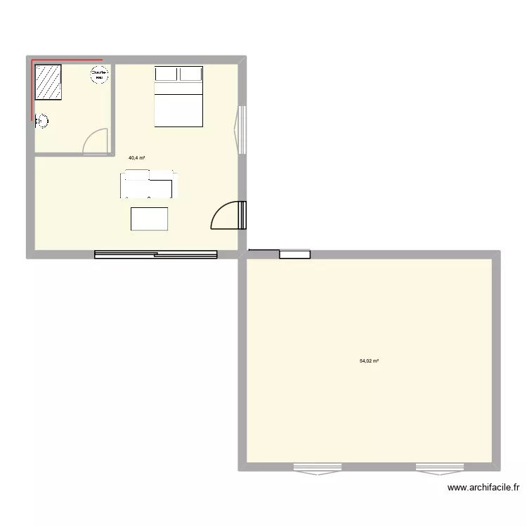 Plan &eacute;curies. Plan de 2  et 94 m²