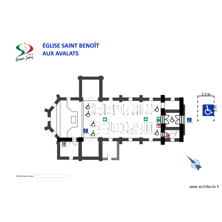 Eglise Saint Benoît. Plan de 0 pièce et 0 m2