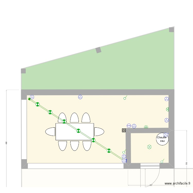 Poolhouse elec. Plan de 6 pièces et 234 m2