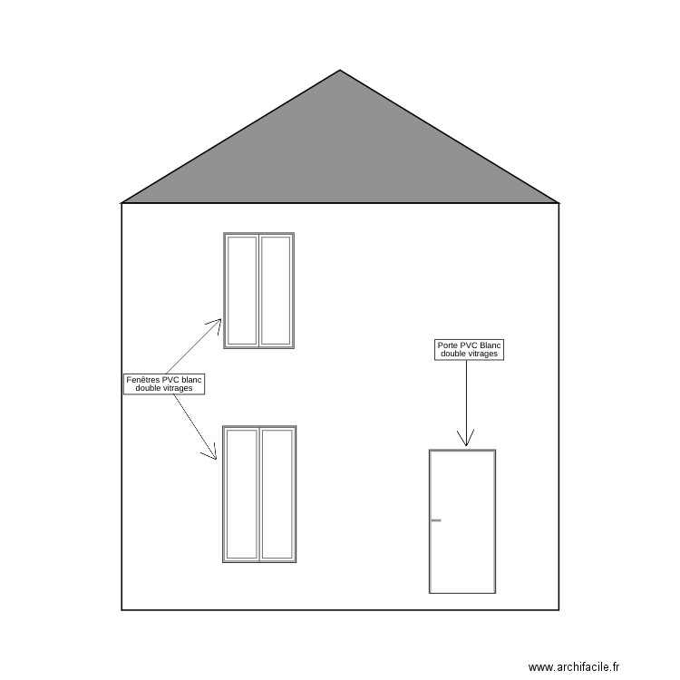 Projet façade Sud. Plan de 0 pièce et 0 m2