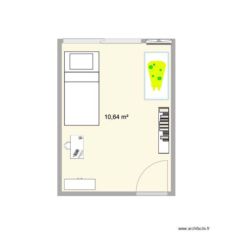 CHBRE BB2. Plan de 1 pièce et 11 m2