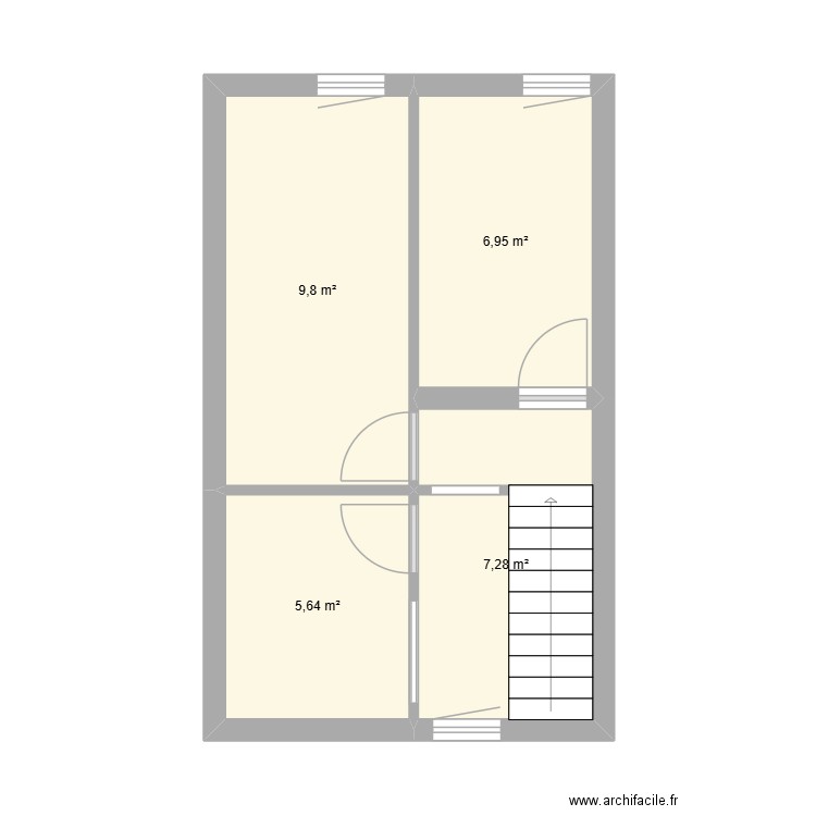 1er Etage Blaringhem. Plan de 4 pièces et 30 m2