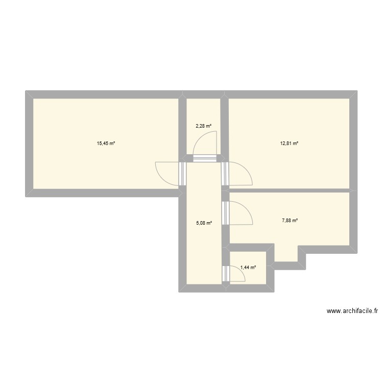 Plan Vanves ORigine. Plan de 6 pièces et 45 m2