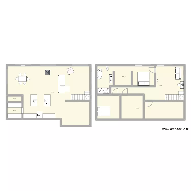 Maison. Plan de 6 pièces et 193 m²