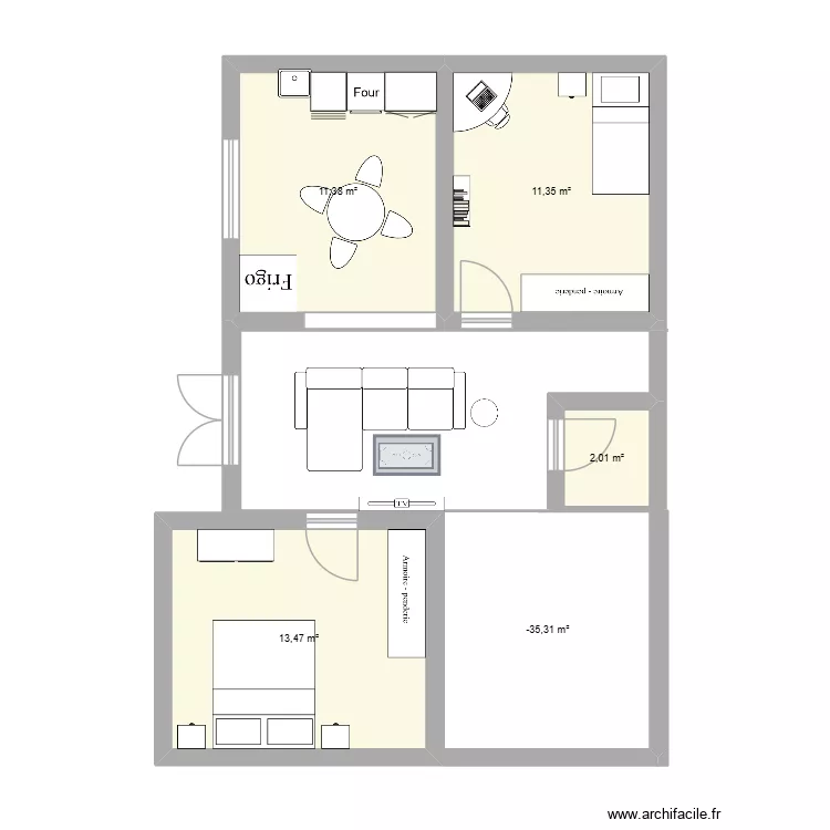Appartement. Plan de 5  et 50 m²