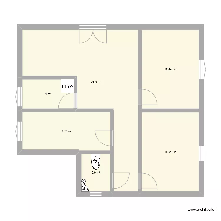 institut fanny. Plan de 6  et 64 m²