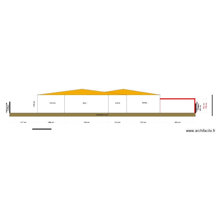Plan coupe APRES. Plan de 0 pièce et 0 m2