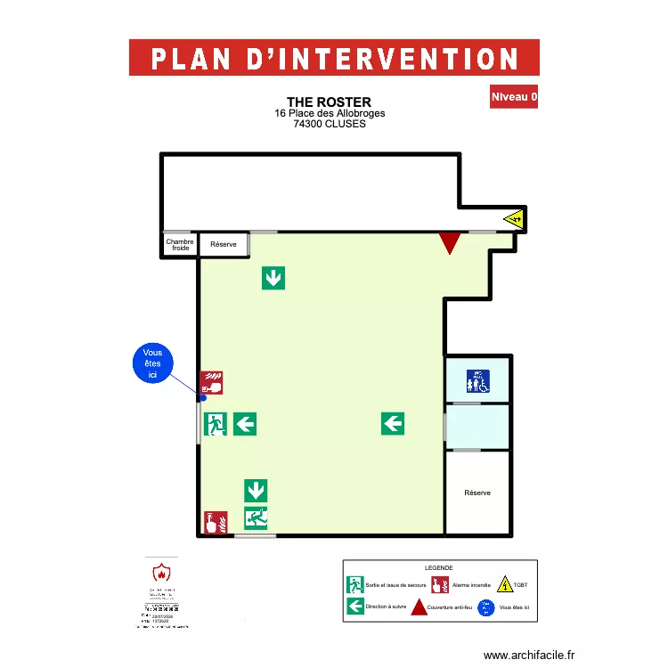 Plan d'intervention THE ROSTER. Plan de 7 et 132 m² Plan d'intervention THE ROSTER. Plan de 7 et 132 m²