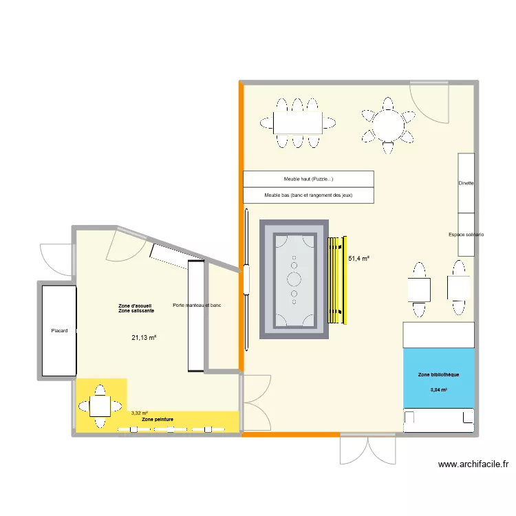 Classe maternelle. Plan de 