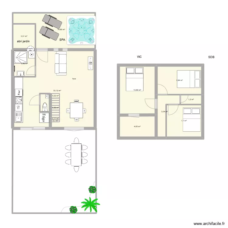 villa gruissan 3. Plan de 