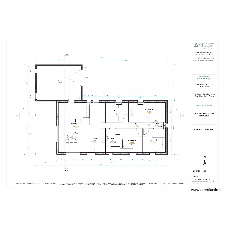 Plan de maison ROS & MICHALLET 21.04.2026. Plan de 