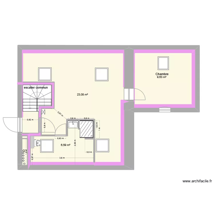 Appt D CLOISONS. Plan de 