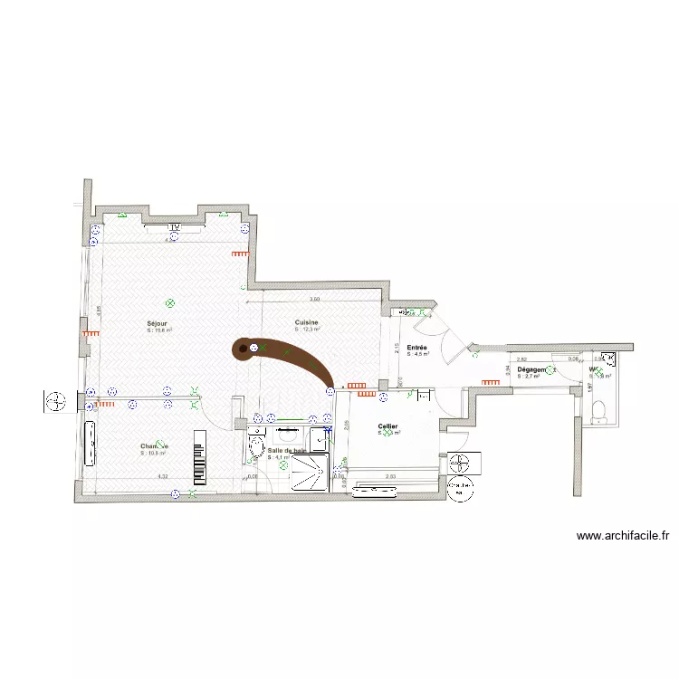 Appartement 61 M2 Marseille. Plan de 