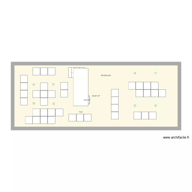 Acoustique salle séminaire partie gauche. Plan de 2 Pièces et 64 m² Acoustique salle séminaire partie gauche. Plan de 2 Pièces et 64 m²