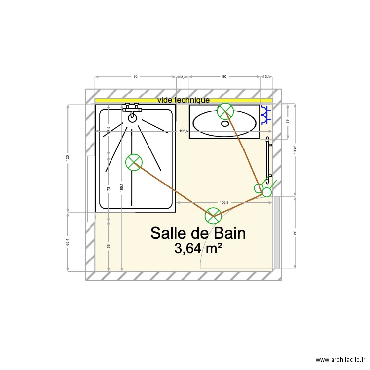 gautreau. Plan de 2 pièces et 4 m2