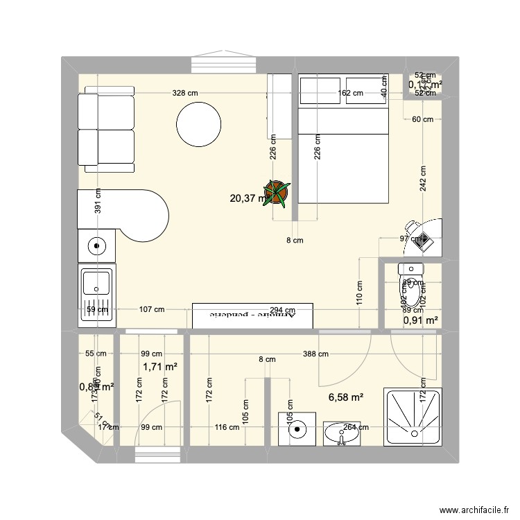 STUDIO - projet. Plan de 0 pièce et 0 m2