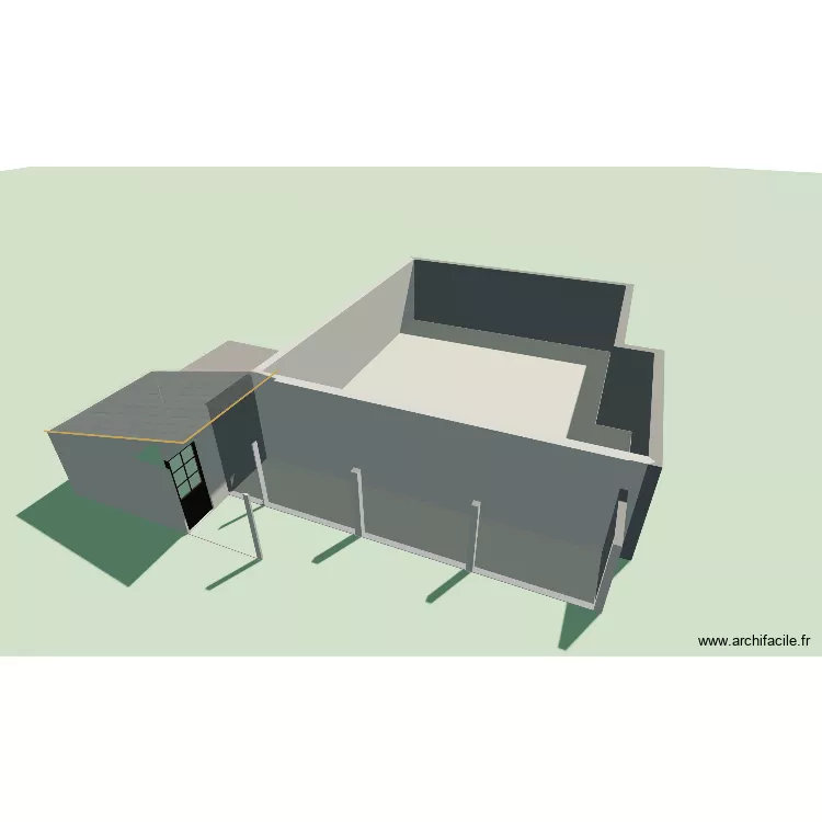 garage. Plan de 2  et 93 m²