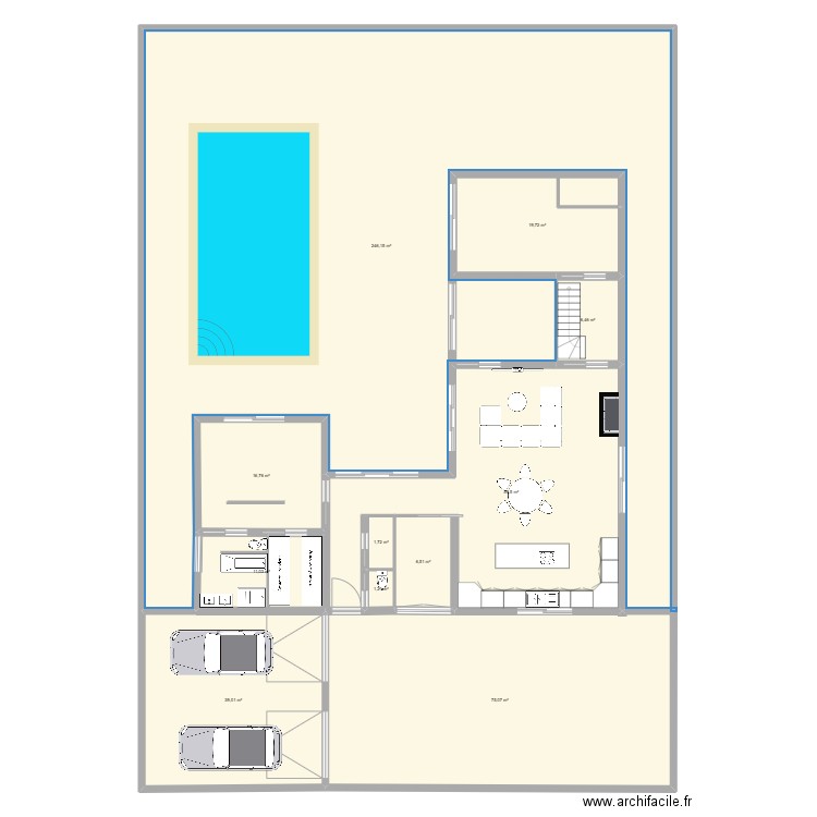 essai. Plan de 11 pièces et 483 m2