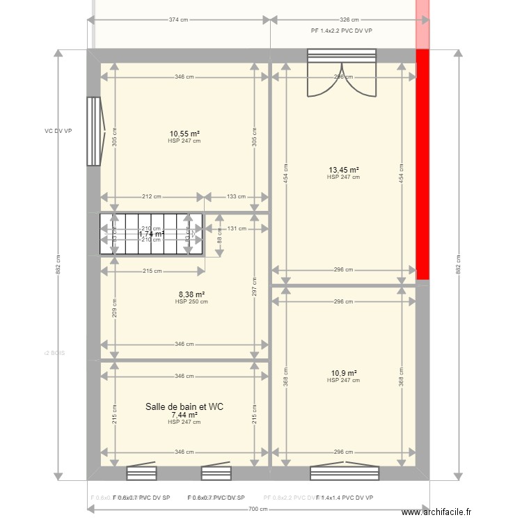 ML24000522 . Plan de 13 pièces et 137 m2