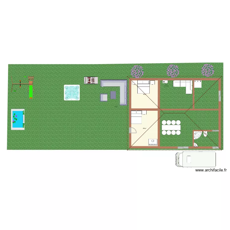 Chalet. Plan de 2 et 38 m² Chalet. Plan de 2 et 38 m²