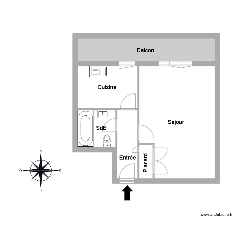 51351 AUGER. Plan de 4 pièces et 48 m²