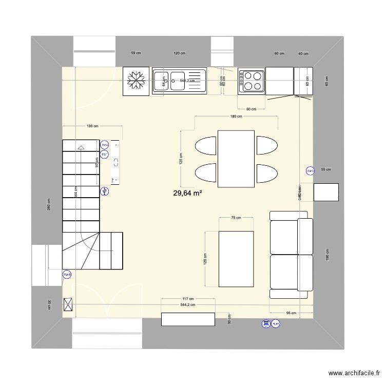 schéma prise courant faible. Plan de 0 pièce et 0 m2