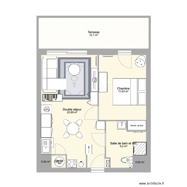 Appart Sud. Plan de 0 pièce et 0 m2