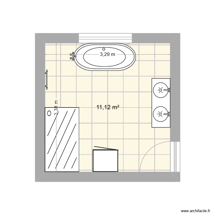 SDB. Plan de 0 pièce et 0 m2