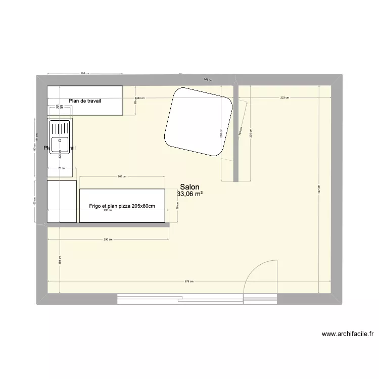 Local commercial pizzas. Plan de 