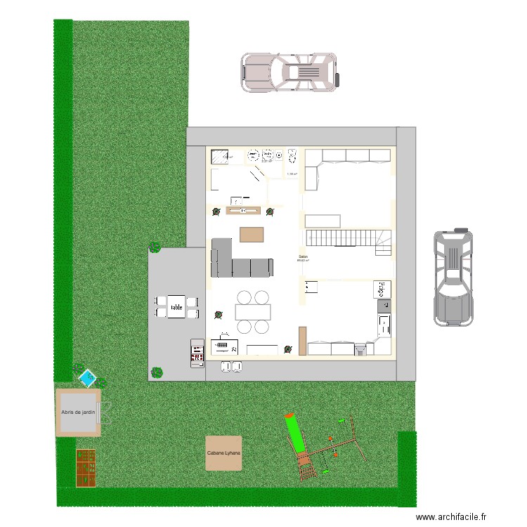 kaicy laga. Plan de 11 pièces et 197 m2