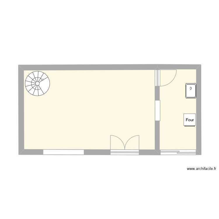 Plan magasin entraînement Régaletoi. Plan de 2 pièces et 29 m2